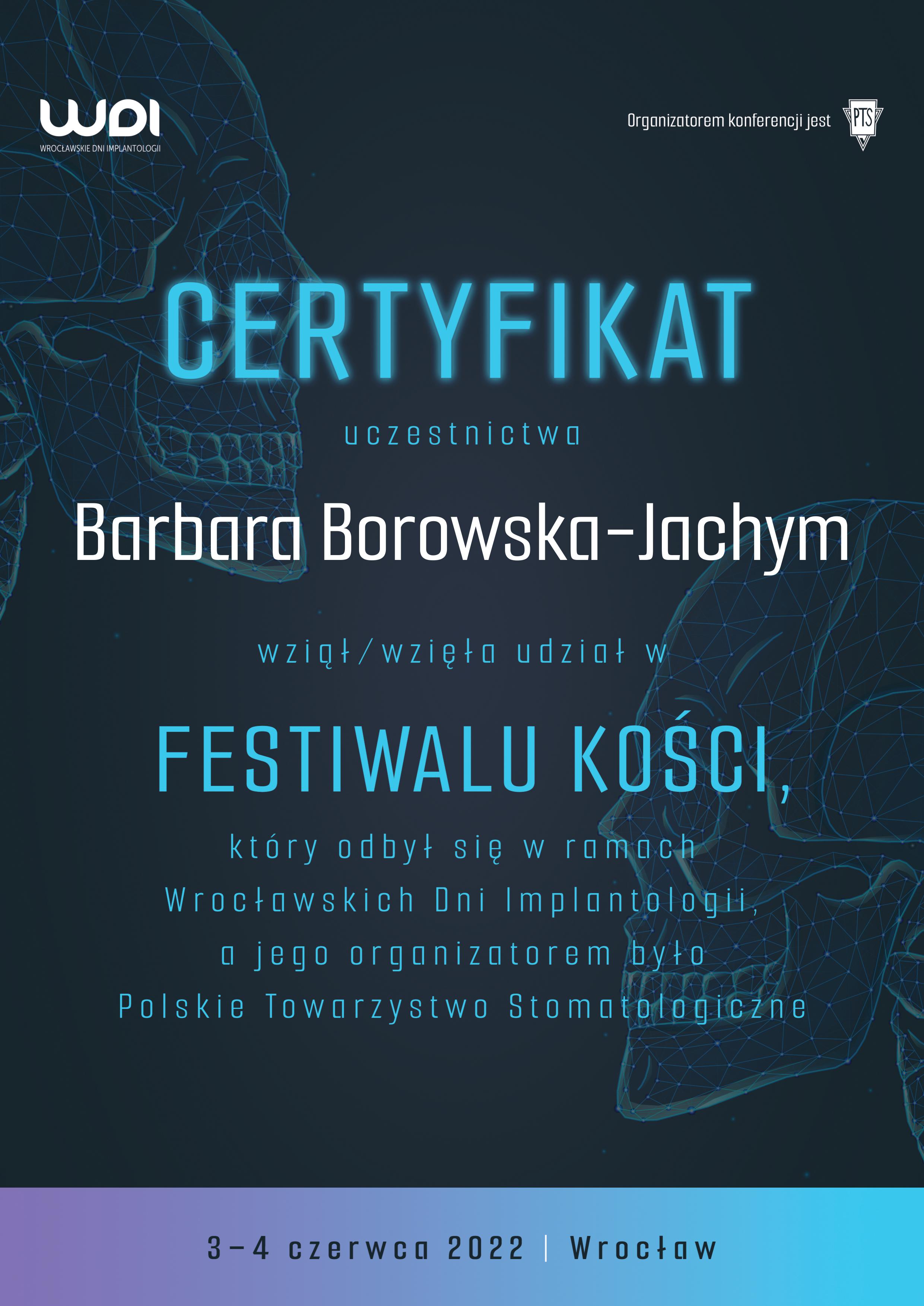 Festiwal Kości certyfikat Cn7e54TF6204